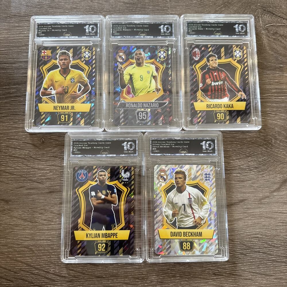 Graded 10 - Ronaldo Nazario, Ricardo Kaka, David Beckham, Mbappe & Neymar Jr.